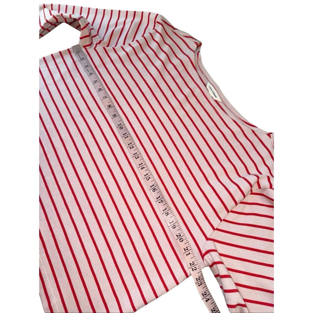 Lucky Brand Red & Pink Striped Boxy Fit Breton Long Sleeve Tee Size L - Picture 11 of 12
